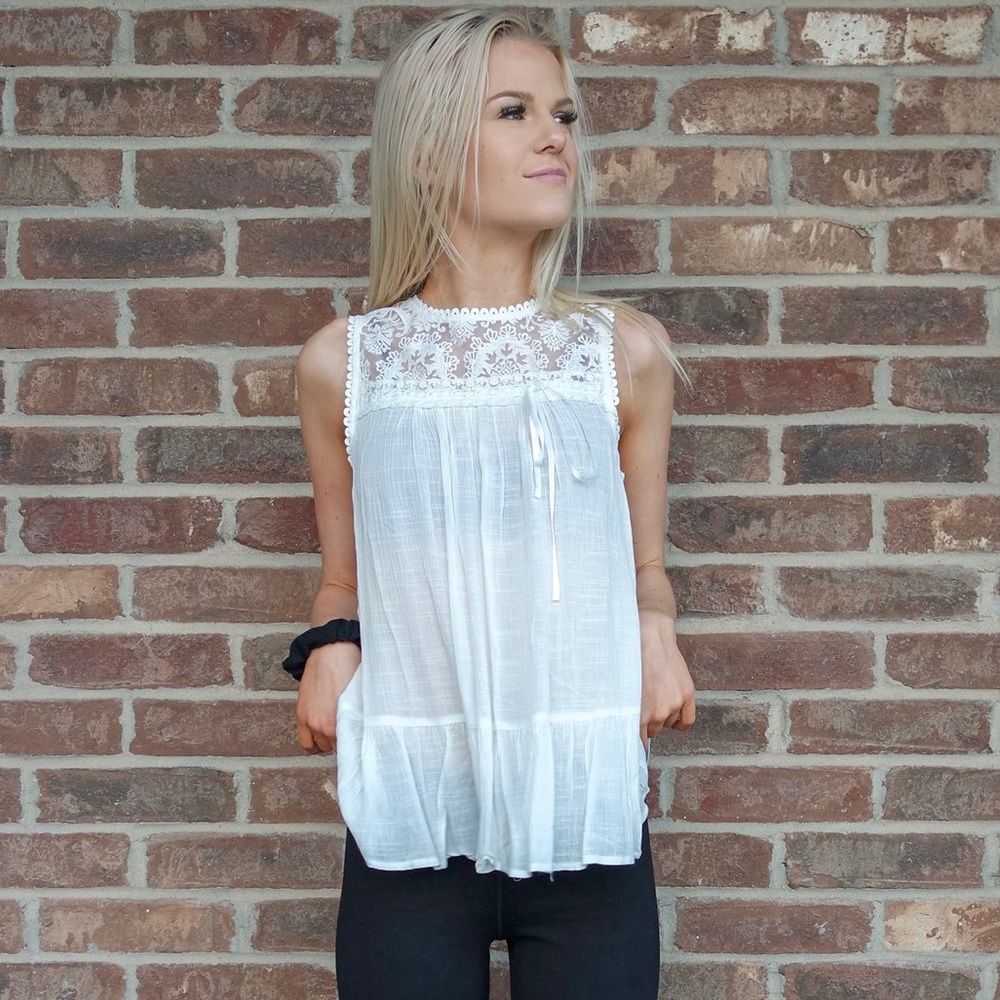 White lace tank
